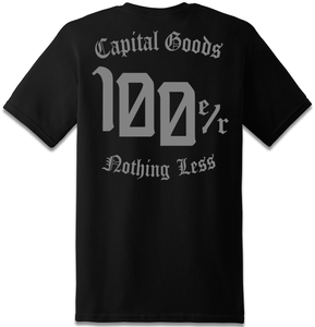 100 Percenter Tee- Black with Gray print