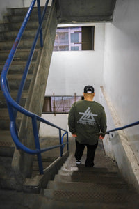 Olive long sleeved Logo