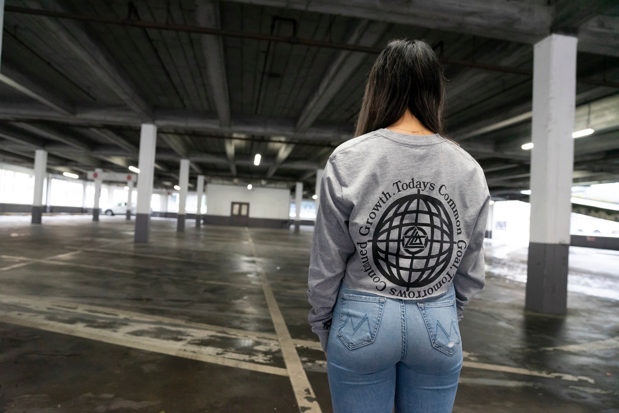 Grey long sleeve world wide