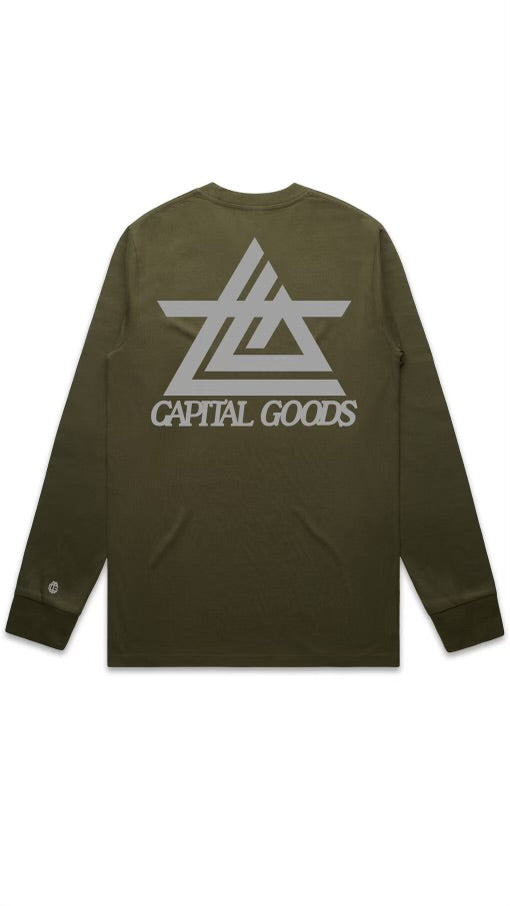 Olive long sleeved Logo