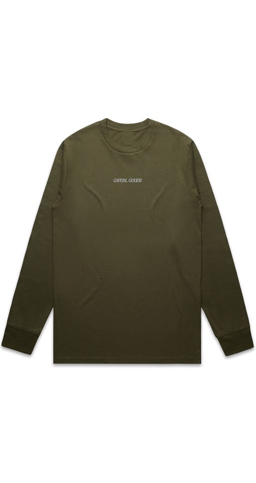 Olive long sleeved Logo